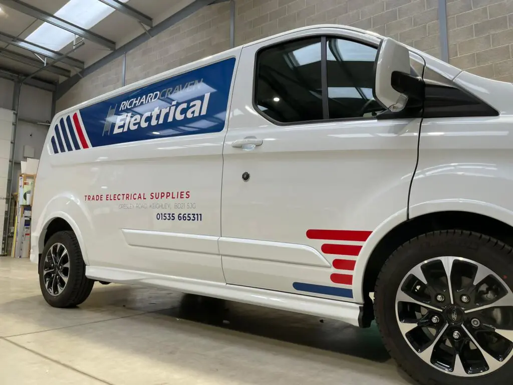 2014-2015-2016-2017 Ford transit van design, vinyl graphics panel wrap, serving West Yorkshire, Bingley, Bradford, Leeds, and Halifax.